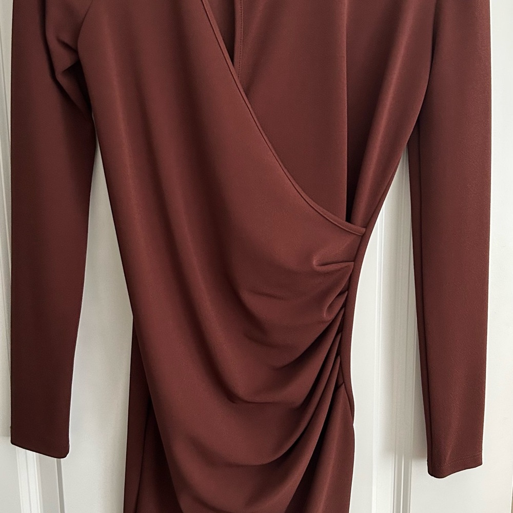 Zara Deep Brown Long Sleeve Dress